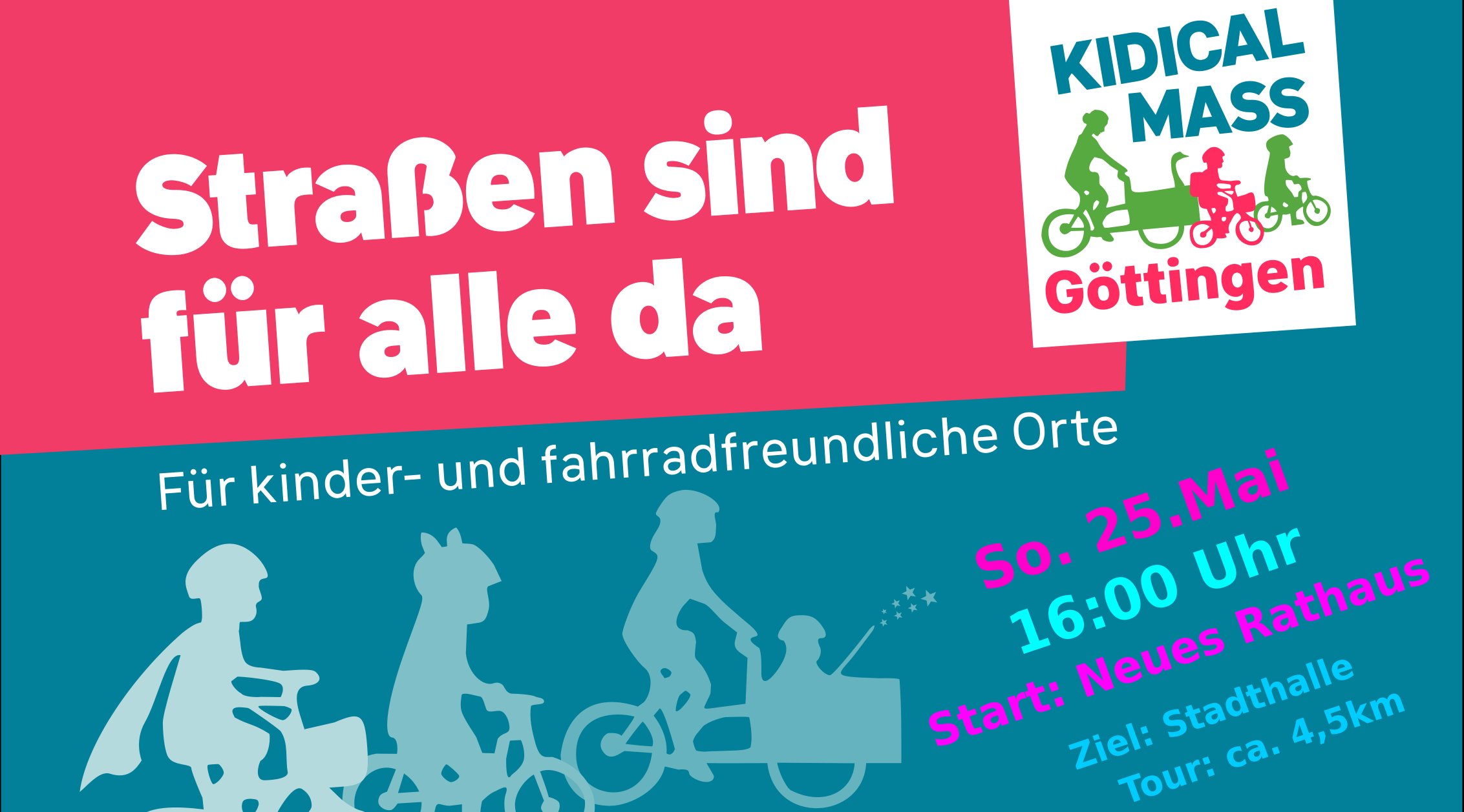 Bunte Fahrraddemo "Straßen sind für alle da" in Göttingen am 25. Mai 2025.