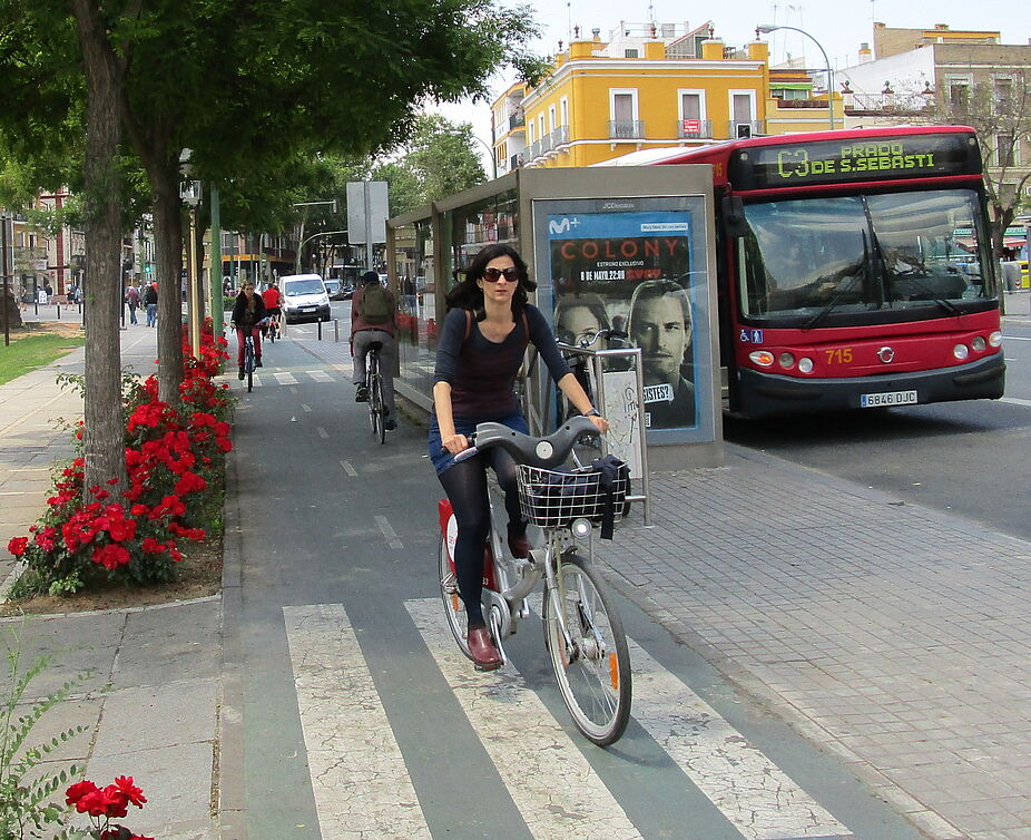 Schnellbau-Radinfrastruktur in Sevilla Schnellbau-Radinfrastruktur in Sevilla