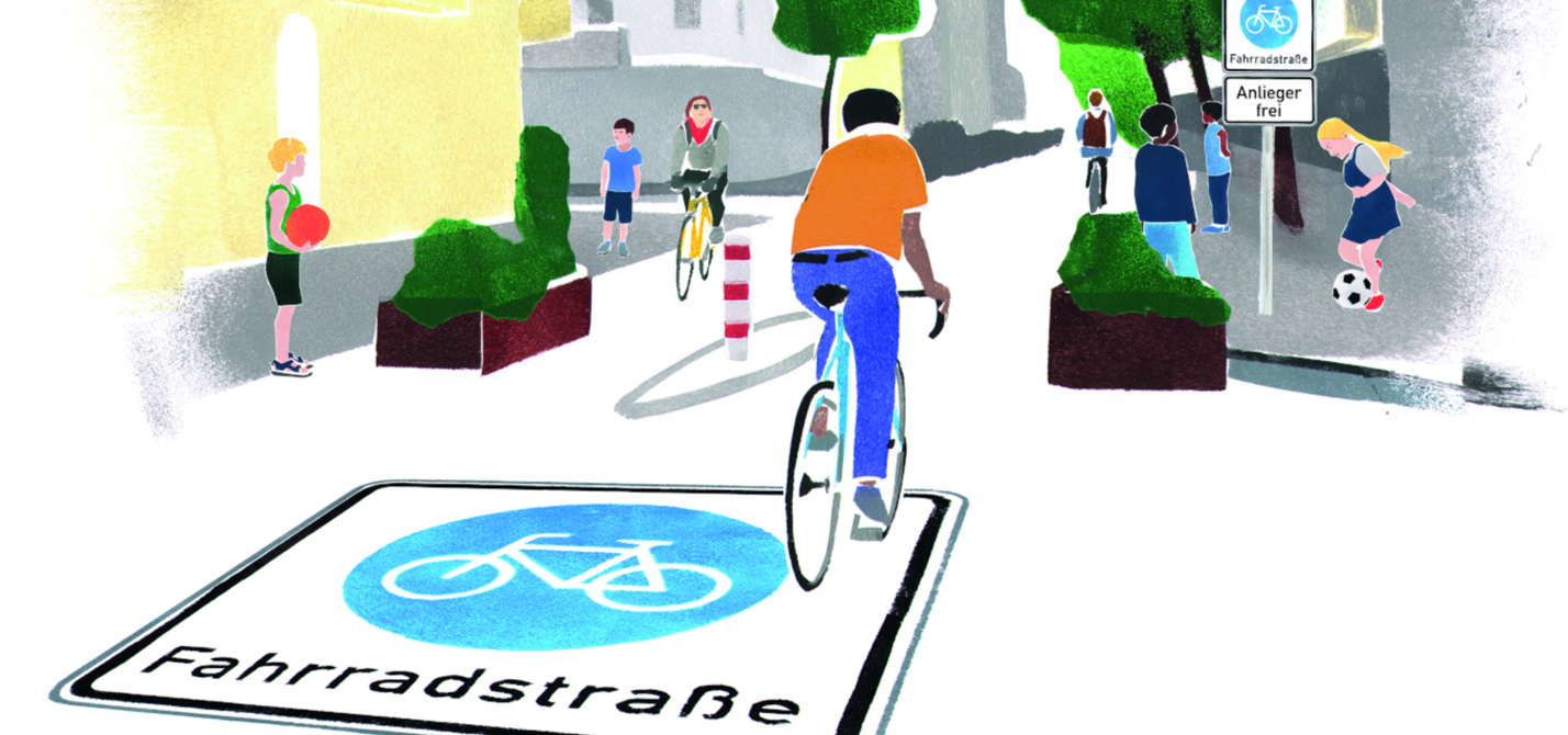 Illustration Fahrradstraße Illustration Fahrradstraße